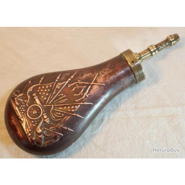 Poire � poudre guerre de s�cession c�t� Nordiste en cuivre EUROMANUFACTURE France - ref COU24POI001