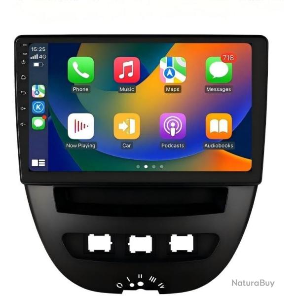 Autoradio Android 13 10,1" avec �cran tactile 4 coeurs pour Peugeot 107/Toyota Aygo/Citro�n C1 2005-