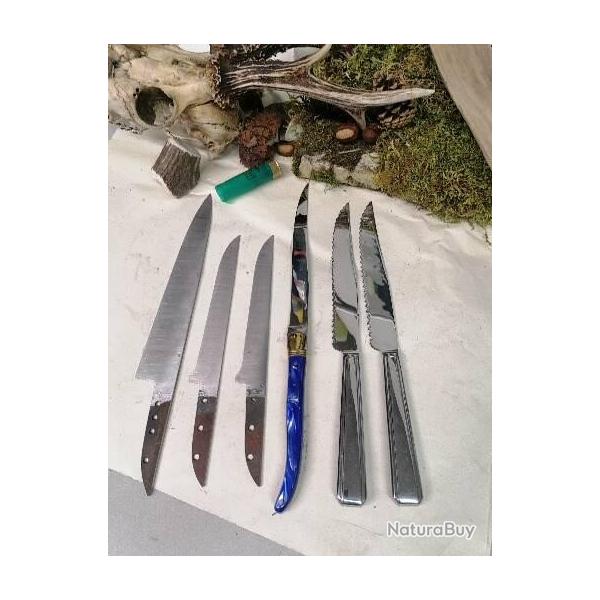 Lot lames coutellerie et couteau laguiole