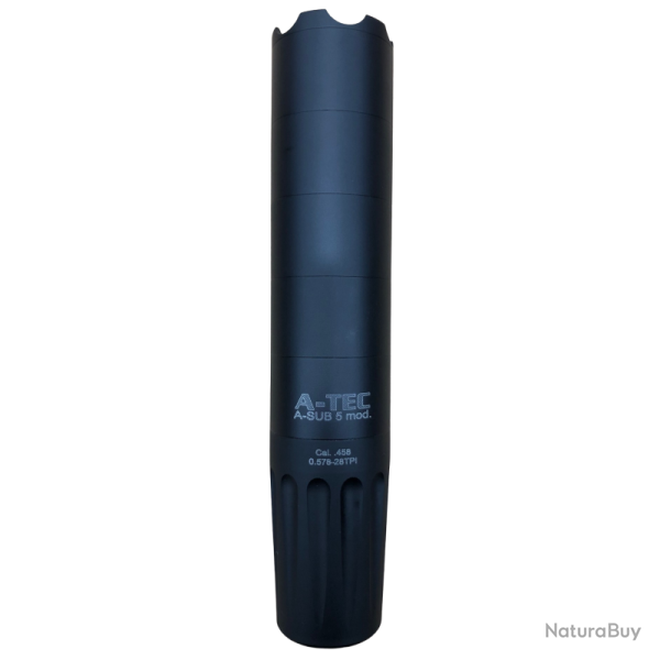 A-TEC Mod�rateur de son A-SUB-5 cal. 45 (.458") - FILETAGE: 5/8X24 TPI - levier de sous garde