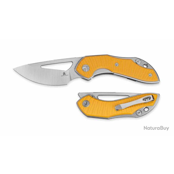 Couteau Bestechman Triassic Lame Acier 14C28N Manche G10 Yellow Liner Lock BTKMK17B