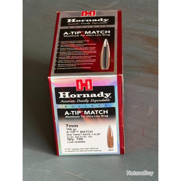Ogives HORNADY A-Tip Match 7mm 168gr