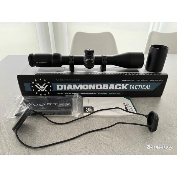 Lunette Vortex DiamondBack Tactical 6x24x50 - R�ticule EBR-2C MRAD avec Colliers Hawke