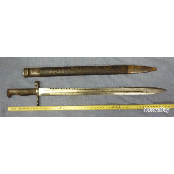 BA�ONNETTE DE PIONNIER SUISSE VETTERLI 1878 A DENTS DE SCIE