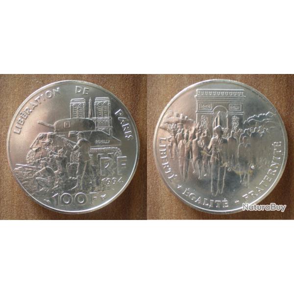 France 100 Francs 1994 Liberation De Paris Piece Argent Arc De Triomphe Defile Char