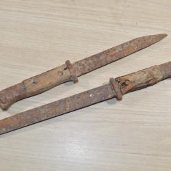 Lot de 2 baionnette couteau pour Mauser 98K German Jus