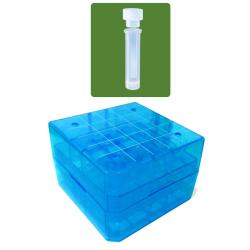 Bo&icirc;te en polypropyl&egrave;ne &agrave; 25 places avec 25 dosettes 2 ml