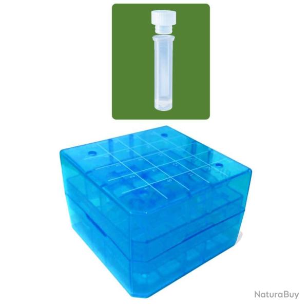 Bo�te en polypropyl�ne � 25 places avec 25 dosettes 2 ml