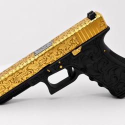 PISTOLET GLOCK 17 GEN4 9X19 CUSTOM INGRAVING OR 24CT