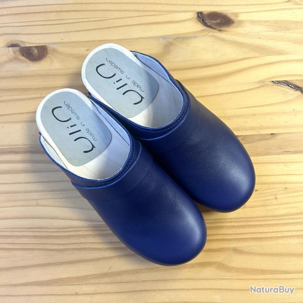 Sabot bois homme su�dois bois cuir tannage v�g�tal 46 cuir bleu marine