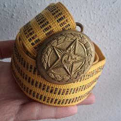 AUTHENTIQUE CEINTURE MILITAIRE D'OFFICIER SOVI&Eacute;TIQUE TENUE DE PARADE 110 cms