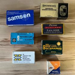 Lot de bo&icirc;tes vides 9x19