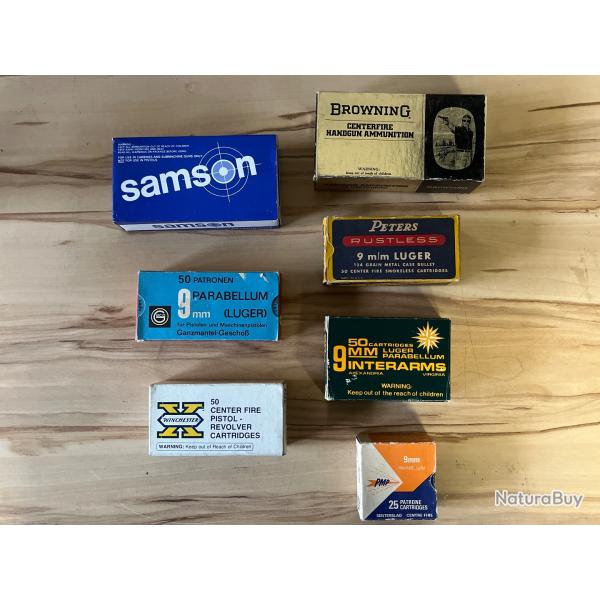 Lot de bo�tes vides 9x19