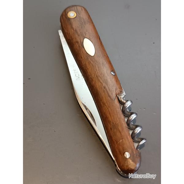 ANCIEN COUTEAU MASSU en 2 pi�ces, THIERS, XX�me, manche bois PALISSANDRE.