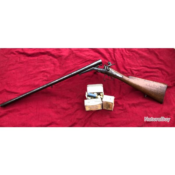 BON FUSIL � BROCHE CAL 12 AVEC BOITES DE CARTOUCHES D'�POQUE VERS 1900