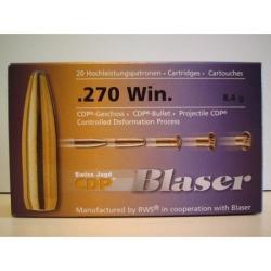 1 BOITE DE 20 BALLES BLASER CDP CAL 270 WIN MAG  8.4G