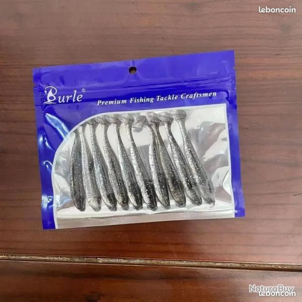 10pcs Leurre � queue de pagaie en silicone,  app�t de p�che artificiel