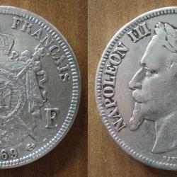 France 5 Francs 1869 A Atelier Paris Piece Argent Ecu Piece Frcs Frs Frc