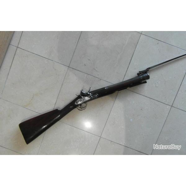 Beau tromblon � silex fin 18� � ba�onnette repliable sign� Playfair � Aberdeen