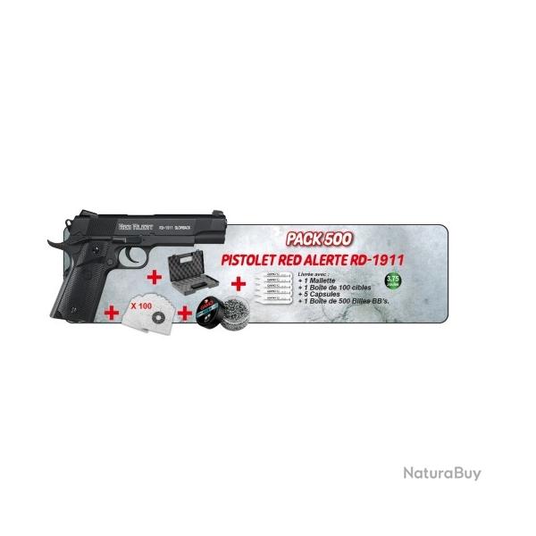 Pack pistolet � plomb GAMO pistolet red alerte RD-1911 cal.4.5