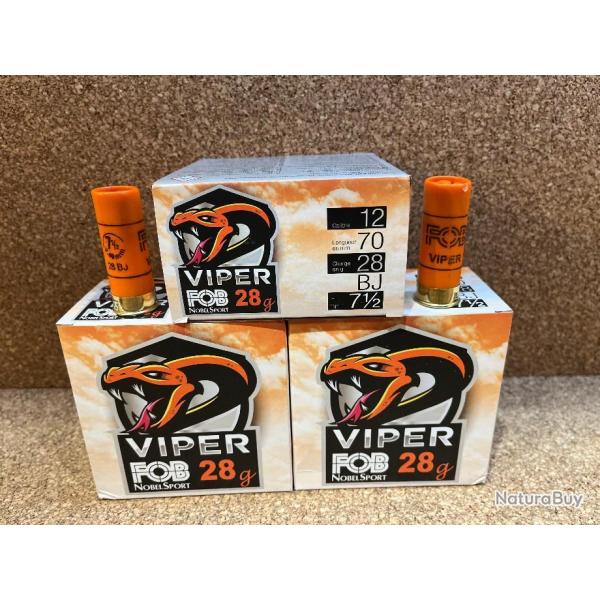 LOT DE 3   BOITES  DE 25 CARTOUCHES FOB  DE TRAP VIPER  CAL.12/70