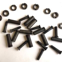 Lot mas 49/56, 10 &eacute;crous de tube de crosse, 10 vis de tube de crosse et 10 tubes de crosse