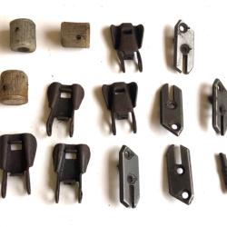 mas 49/56, 5 boutons d'armement, 5 leviers d'emprunt des gaz, et 5 but&eacute;es d'&eacute;jecteur, 5 ejecteurs