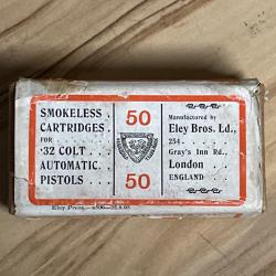 Bo&icirc;te vide 32 Colt automatic ELEY