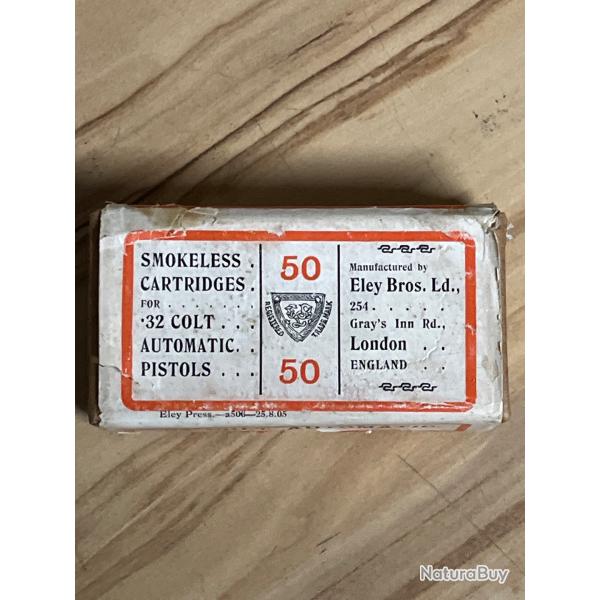 Bo�te vide 32 Colt automatic ELEY