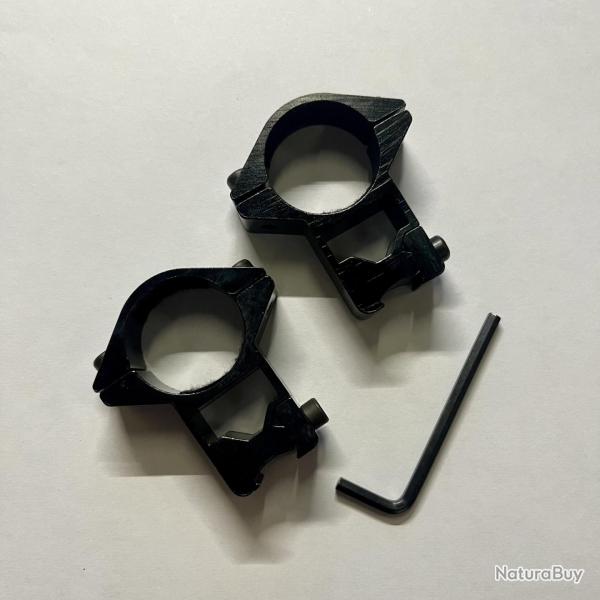 Fin collier haut diam�tre 25,4mm Rail 11mm en aluminium