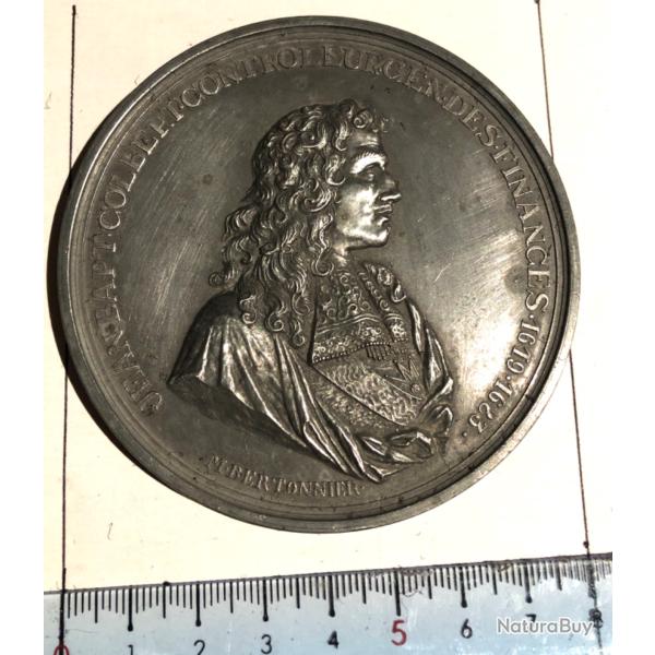 M�daille Jean Baptiste Colbert 1619-1683 �tain 80 mm de diam�tre