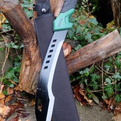 Couteau Kukkri Bowie Machette Mad Max Lame Tanto Acier 3Cr13 Manche ABS Green Black Etui Nylon 000