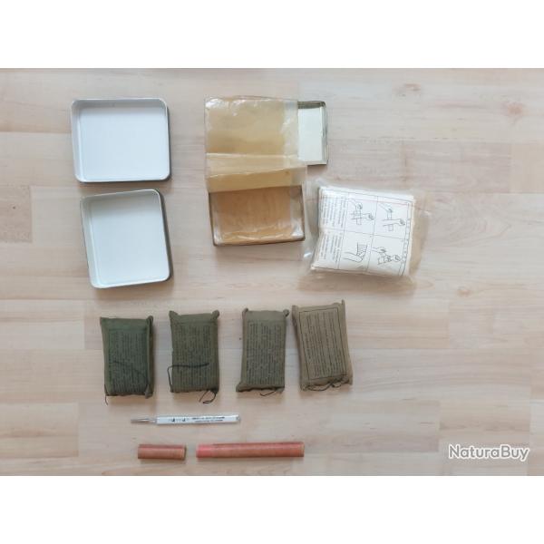 Lot pansements Fran�ais et allemand post WW2 pour boite 1�re urgence (230.M.10OR)