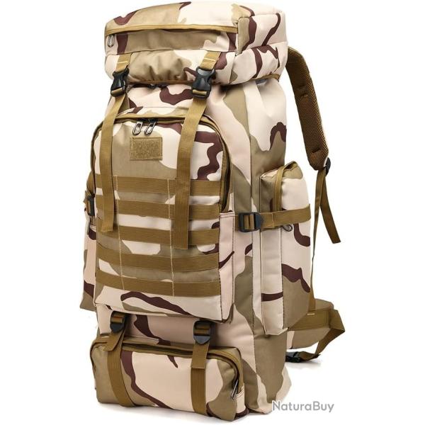 Sac � dos 80L Tactique Militaire Grande Capacit� Imperm�able Oxford 800D Chasse Randonn�e Alpinisme