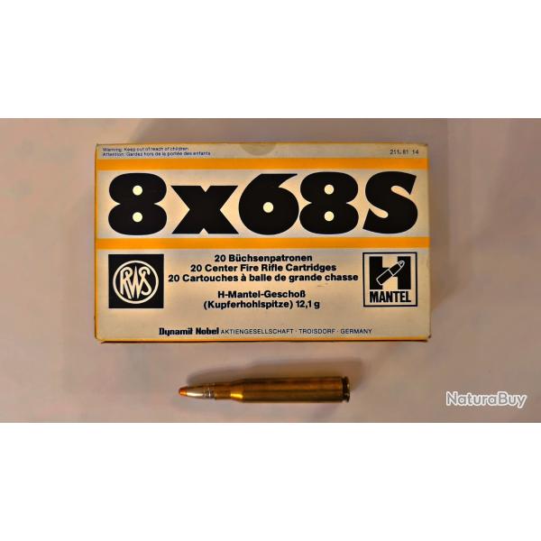 Bo�te de 20 munitions RWS calibre 8X68S 12,1 g H.