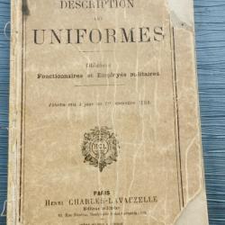 Description des Uniformes - Officiers, Fonctionnaires et Employ&eacute;s militaires &raquo;,