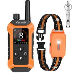 Collier de Dressage Chien Rechargeable IP67 T&eacute;l&eacute;commande Longue Port&eacute;e 4 modes Ecran LCD