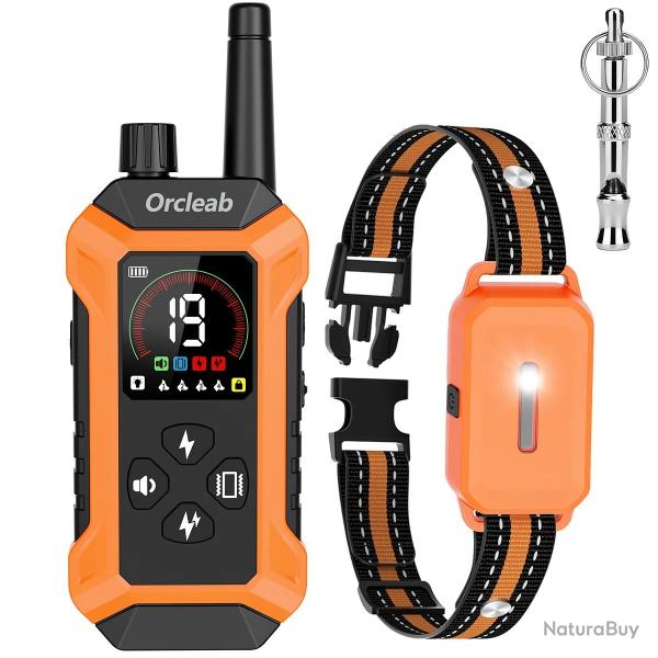Collier de Dressage Chien Rechargeable IP67 T�l�commande Longue Port�e 4 modes Ecran LCD