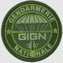 Ecusson Gendarmerie - GIGN Basse visibilit&eacute; Vert
