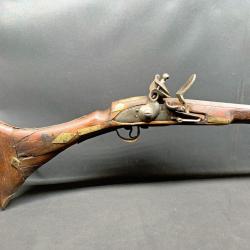 ANCIEN FUSIL A SILEX (MILITAIRE)  DU MAGHREB TYPE "MOUKHALA" XIX&deg; SIECLE, Maroc, Tufek, Jezail