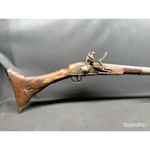 ANCIEN FUSIL A SILEX (MILITAIRE)  DU MAGHREB TYPE "MOUKHALA" XIX� SIECLE, Maroc, Tufek, Jezail