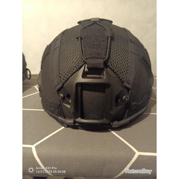 Casque balistique ARAMIDE (NIJ 3A) FAST coupe haute / noir 54-59