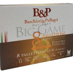 Cartouches Chevrotines B&P BIG GAME : CAL 12/70 8 GRAINS (X10)