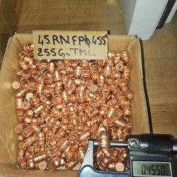 250 BallesMPFpro 45 LC RNFP 255Gr &Oslash; 455" TMJL Bullet Ogives Plomb cuivr&eacute;es un bon plan pour NO&Euml;L