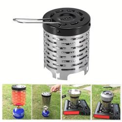 Couvercle chauffant acier inoxydable camping chauffage infrarouge po&ecirc;le cassette 12x12x15.5 cm