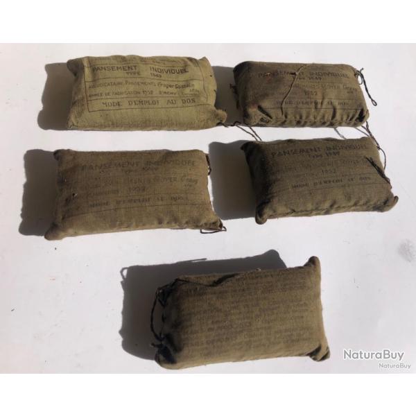 Lot de 5 pansements Arm�e Fran�aise Indochine