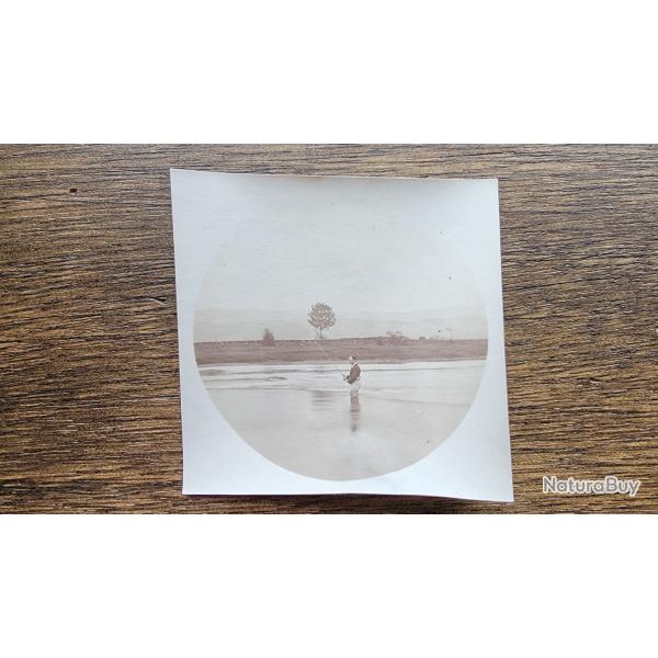 PHOTO ANCIENNE PECHE A LA MOUCHE.