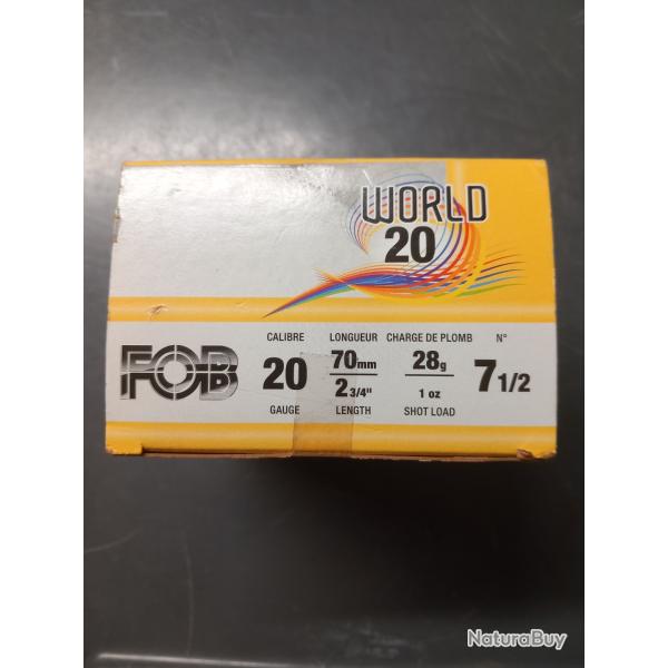 Munitions Calibre 20/70 plomb 7.5