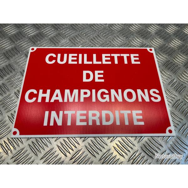 Panneau cueillette de champignons interdite akilux 26 x 20cm