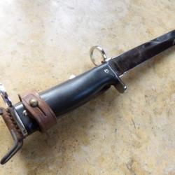 baionnette fusil MAS 49 56 Alg&eacute;rie parade nickel&eacute;e 49/56 FAMAS M.A.S cuir fourreau brun c&eacute;r&eacute;monie